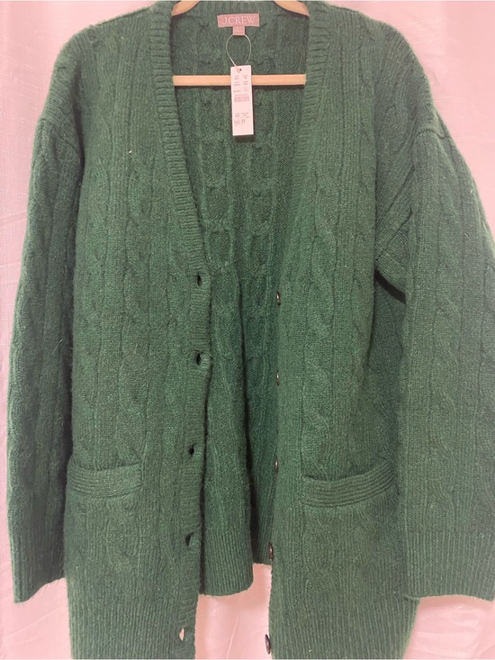 J. Crew Sweaters - J. Crew Forest Green Cable Knit Cardigan